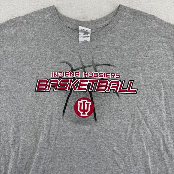 Y2K Gildan Heavy Cotton Indiana Hoosiers Basketball Shirt Mens XL Graphic Print - Picture 2 of 7